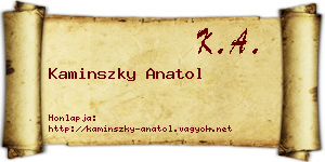 Kaminszky Anatol névjegykártya