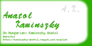 anatol kaminszky business card